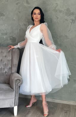 Rochie cununie alba cu tull 3