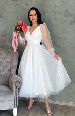 Rochie cununie alba cu tull 2