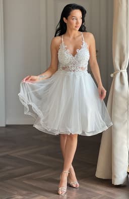 Rochie cununie civila alba cu dantela 4