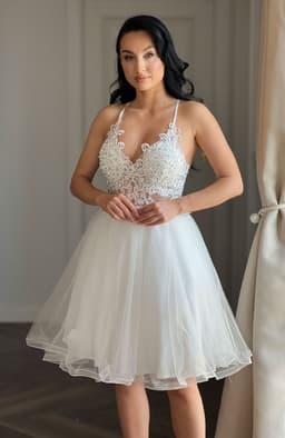 Rochie cununie civila alba cu dantela 1