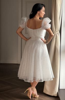 Rochie cununie civila alba din tulle 7