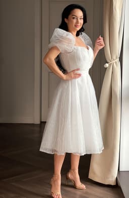 Rochie cununie civila alba din tulle 6