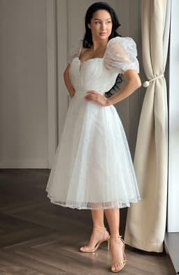 Rochie cununie civila alba din tulle 5