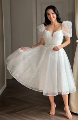 Rochie cununie civila alba din tulle 4