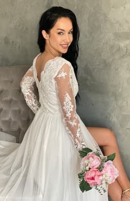 Rochie cununie civila alba lunga 6