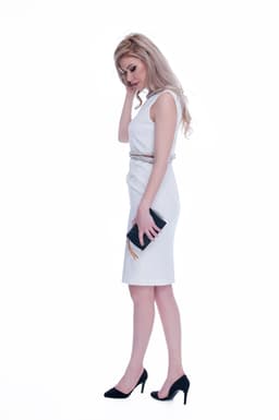 Rochie cununie civila alba midi 4