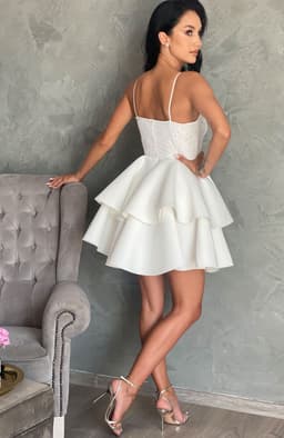 Rochie cununie civila alba scurta 5