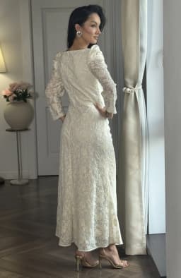 Rochie cununie civila din dantela brodata 4