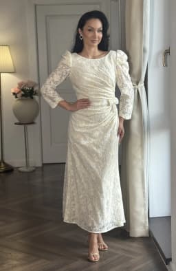 Rochie cununie civila din dantela brodata 6