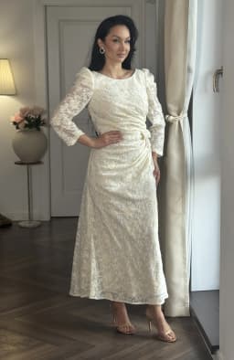 Rochie cununie civila din dantela brodata 5