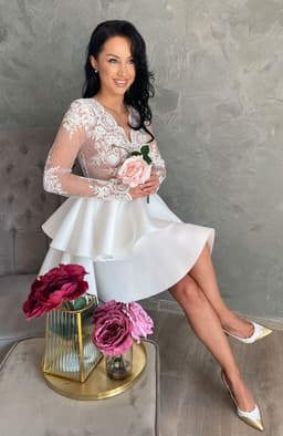 Rochie cununie civila eleganta cu dantela 5