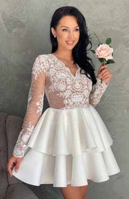 Rochie cununie civila eleganta cu dantela 1