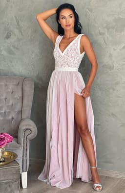 Rochie cununie civila lunga cu dantela 3