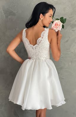 Rochie cununie civila midi alba 4