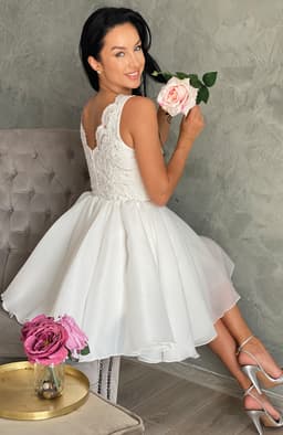 Rochie cununie civila midi alba 7