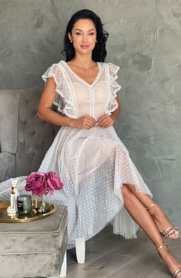 Rochie cununie civila midi din tul 6