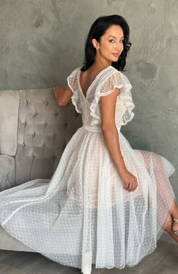 Rochie cununie civila midi din tul 7