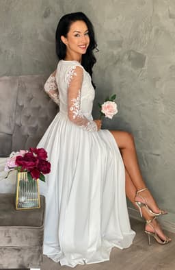 Rochie cununie dantela alba 5