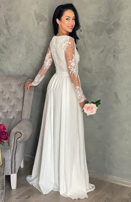 Rochie cununie dantela alba 3