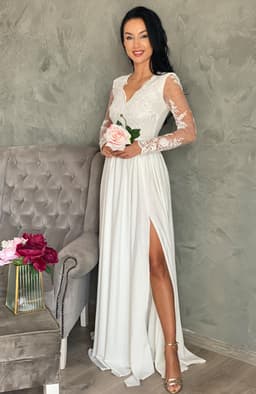 Rochie cununie dantela alba 1