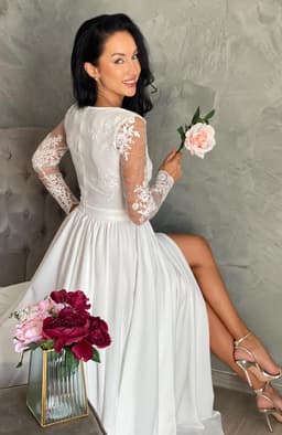Rochie cununie dantela alba 6