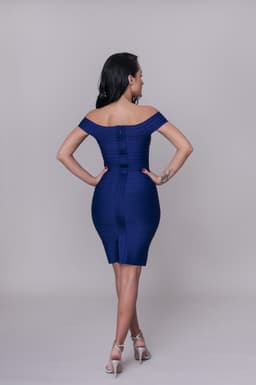 Rochie de ocazie midi albastra 5