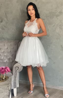 Rochie de cununie alba cu dantela si tul 1