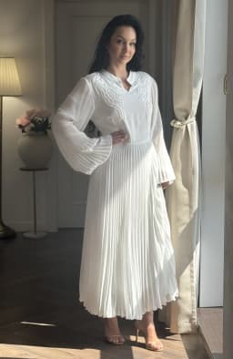 Rochie de cununie alba cu fusta plisata 1