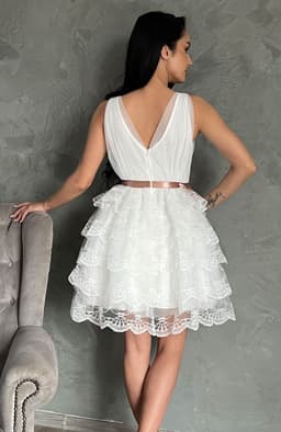 Rochie de cununie alba cu volane 3