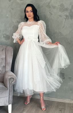 Rochie de cununie alba din tulle 5