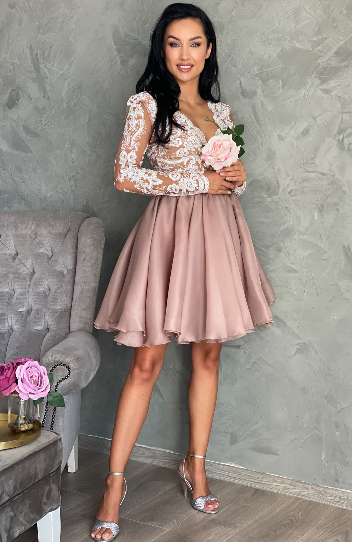 Rochie de cununie cu dantela alba