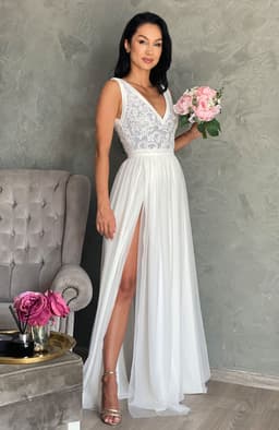 Rochie de cununie lunga alba 2