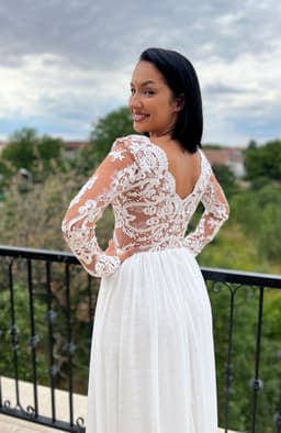 Rochie de cununie lunga cu dantela alba 4