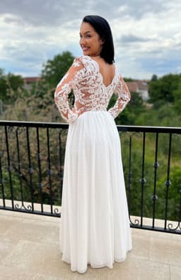 Rochie de cununie lunga cu dantela alba 5