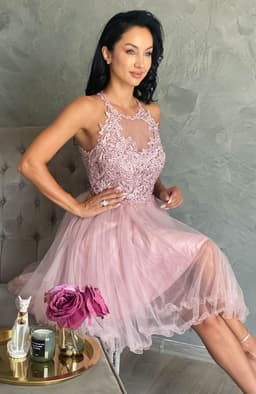 Rochie de ocazie baby doll mov 5