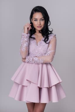 Rochie de ocazie baby doll roz prafuit 1