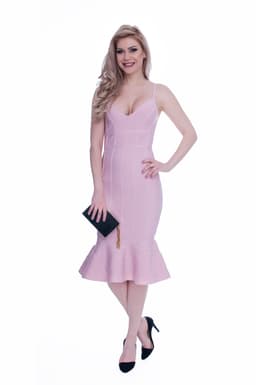 Rochie de ocazie bandage midi roz 7