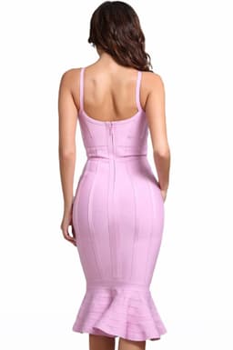 Rochie de ocazie bandage midi roz 5