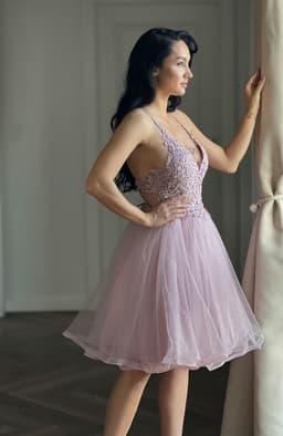Rochie de ocazie cu dantela si tulle 4