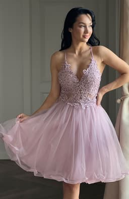 Rochie de ocazie cu dantela si tulle 1
