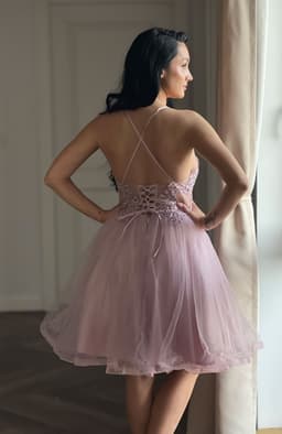 Rochie de ocazie cu dantela si tulle 6