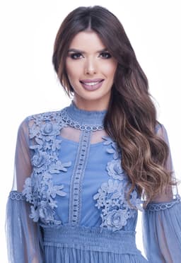 Rochie de ocazie dantela albastra 3