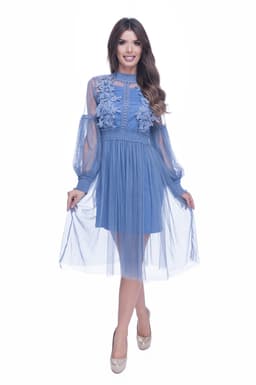 Rochie de ocazie dantela albastra 6