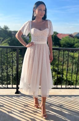 Rochie de ocazie din dantela si tull 2