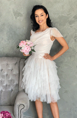 Rochie de ocazie din tull alb 3