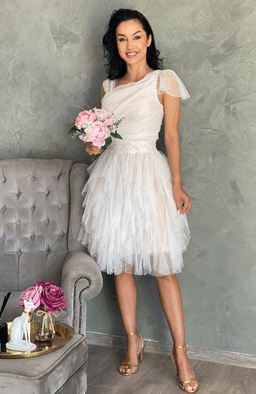 Rochie de ocazie din tull alb 2