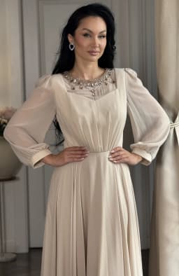 Rochie de ocazie eleganta din voal cu aplicatii 7