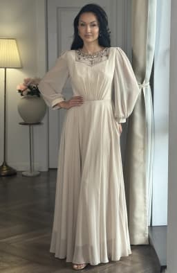 Rochie de ocazie eleganta din voal cu aplicatii 3