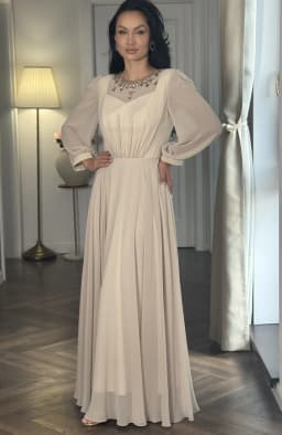 Rochie de ocazie eleganta din voal cu aplicatii 1