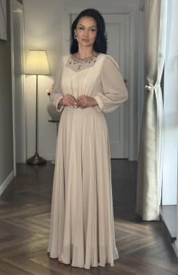 Rochie de ocazie eleganta din voal cu aplicatii 4